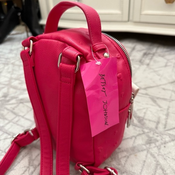 Betsey Johnson Hot Pink Dog Mini Backpack Heart Embossed Novelty Bag NWT main image 9